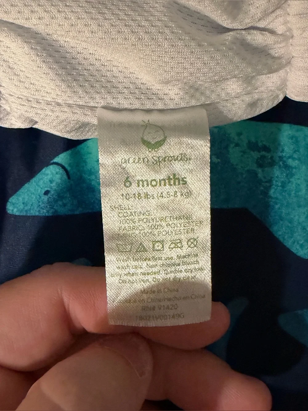 Just One You Carters Infant Swim Suit + Green Sprouts Swim Diaper 3 to 6 Months